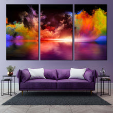 Load image into Gallery viewer, Abstract Clouds Canvas Print Colorful Ocean Sky Canvas Artwork Modern Abstract  3 Piece Canvas Wall Art For Living Room
