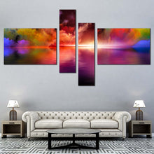 Load image into Gallery viewer, Abstract Clouds Canvas Print Colorful Ocean Sky Canvas Artwork Modern Abstract 4 Piece Canvas Wall Art In Living Room
