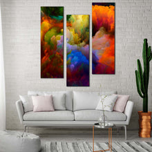 Load image into Gallery viewer, Abstract  Clouds  Canvas  Print  Orange  Green  Fractal  Canvas  Wall  Art  Living  Room  Abstract  Composition  3  Piece  Multiple  Canvas  For Living Room
