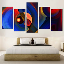 Load image into Gallery viewer, Abstract Composition Canvas Wall Art Modern Circle Shapes Canvas Print Colorful Modern Abstract Forms  5 Piece Canvas For Bedroom
