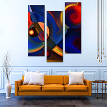 Load image into Gallery viewer, Abstract  Composition  Canvas  Wall  Art  Modern  Circle  Shapes  Canvas  Print  Colorful  Modern  Abstract  Forms  Living  Room  3  Piece  Canvas In Living Room
