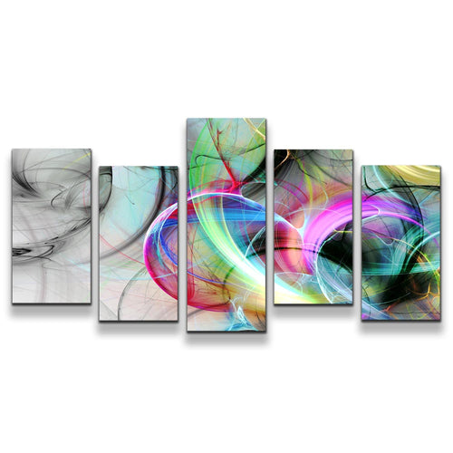 Abstract Fantasy Canvas Wall Art Abstract Illustration 5 Piece Canvas Set Colorful Abstract Graphic Canvas Print