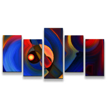 Load image into Gallery viewer, Abstract Forms Canvas Print Circular Modern Shapes 5 Piece Canvas Set Colorful Abstract Composition Canvas Wall Art
