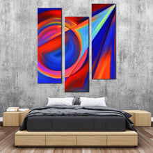 Load image into Gallery viewer, Abstract  Forms  Canvas  Print  Circular  Modern  Shapes  Bedoom  3  Piece  Canvas  Set  Colorful  Abstract  Composition  Canvas  Wall  Art For Bedroom
