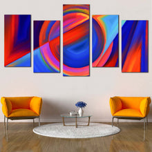 Load image into Gallery viewer, Abstract Forms Canvas Print Circular Modern Shapes  5 Piece Canvas Set Colorful Abstract Composition Canvas Wall Art
