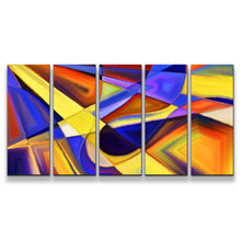 Load image into Gallery viewer, Abstract Forms Canvas Wall Art Colorful Abstract Shape Canvas Print Contemporary Abstract Patterns 5 Piece Multi Canvas Artwork
