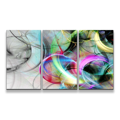 Abstract Fractal Canvas Print Colorful 3D Abstract Fantasy 3 Piece Canvas Wall Art Abstract Rendering Bright Multi Canvas