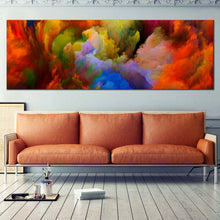 Load image into Gallery viewer, Abstract  Fractal  Living  Room  Canvas  Wall  Art  Abstract  Composition  1  Piece  Canvas  Print  Orange  Green  Clouds  Canvas  Set For Living Room
