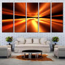 Load image into Gallery viewer, Abstract Lights Canvas Wall Art Orange Abstract Pattern Canvas Print Beautiful Yellow Modern Abstract  5 Piece Canvas For Living room
