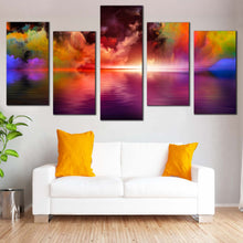 Load image into Gallery viewer, Abstract Ocean Canvas Wall Art Modern Clouds Abstract Canvas Set Colorful Sky  5 Piece Canvas Print For Your Living Room
