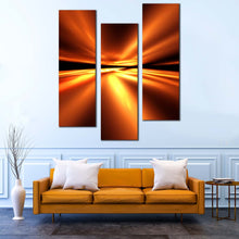 Load image into Gallery viewer, Abstract  Pattern  Canvas  Print  Beautiful  Orange  Abstract  Lights  Bedroom  3  Piece  Canvas  Wall  Art  Yellow  Modern  Abstract  Canvas  Set For Living Room
