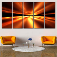 Load image into Gallery viewer, Abstract Pattern Canvas Print Beautiful Orange Abstract Lights  5 Piece Canvas Wall Art Yellow Modern Abstract Canvas Set In Living room
