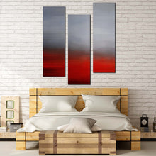 Load image into Gallery viewer, Abstract  Pattern  Canvas  Wall  Art  Grey  Modern  Abstract  Canvas  Set  Beautiful  Red  Brush  Strokes  Abstract  Bedroom  3  Piece  Canvas  Print For Bedroom
