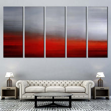 Load image into Gallery viewer, Abstract Pattern Canvas Wall Art Grey Modern Abstract Canvas Set Beautiful Red Brush Strokes Abstract  5 Piece Canvas Print For Living Room
