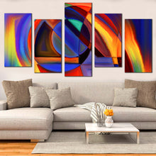 Load image into Gallery viewer, Abstract Patterns Canvas Print Colorful Abstract Forms  5 Piece Canvas Wall Art Contemporary Modern Abstract Canvas Set In Living Room
