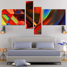 Load image into Gallery viewer, Abstract Patterns Canvas Print Colorful Abstract Shapes Bedoom 4 Piece Canvas Modern Abstract Canvas Wall Art For Bedroom
