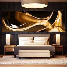 Load image into Gallery viewer, Abstract  Patterns  Canvas  Print  Liquid  Gold  Abstract  Bedroom  1  Piece  Canvas  Wall  Art  Contemporary  Brown  Modern  Abstract  Multi  Canvas  Artwork For Bedroom
