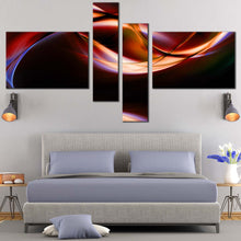 Load image into Gallery viewer, Abstract Patterns Canvas Print Orange Abstract Digital Illustration Bedroom 4 Piece Canvas Wall Art Red Abstract Waves Multiple Canvas For Bedroom
