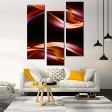 Load image into Gallery viewer, Abstract  Patterns  Canvas  Print  Orange  Abstract  Digital  Illustration  Living  Room  3  Piece  Canvas  Wall  Art  Red  Abstract  Waves  Multiple  Canvas For Living Room
