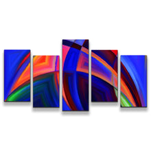 Load image into Gallery viewer, Abstract Patterns Canvas Wall Art Blue Orange Abstract Shapes 5 Piece Canvas Modern Abstract Canvas Print
