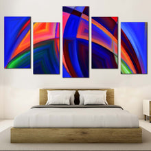 Load image into Gallery viewer, Abstract Patterns Canvas Wall Art Blue Orange Abstract Shapes Bedoom 5 Piece Canvas Modern Abstract Canvas Print In Bedroom
