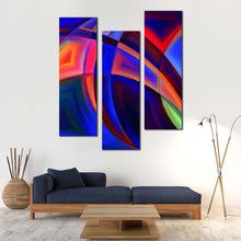 Load image into Gallery viewer, Abstract  Patterns  Canvas  Wall  Art  Blue  Orange  Abstract  Shapes  Living  Room  3  Piece  Canvas  Modern  Abstract  Canvas  Print For Living Room
