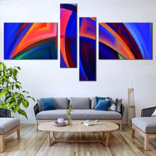 Load image into Gallery viewer, Abstract Patterns Canvas Wall Art Blue Orange Abstract Shapes   4 Piece Canvas Modern Abstract Canvas Print For Living Room
