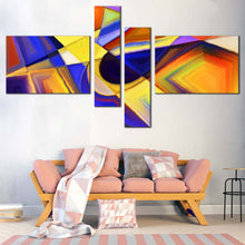 Load image into Gallery viewer, Abstract Patterns Canvas Wall Art Contemporary Abstract Shape   4 Piece Multi Canvas Colorful Abstract Forms Canvas Print In Living room
