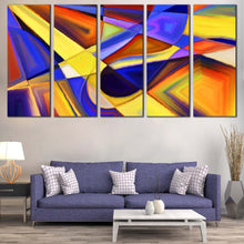 Load image into Gallery viewer, Abstract Patterns Canvas Wall Art Contemporary Abstract Shape  5 Piece Multi Canvas Colorful Abstract Forms Canvas Print In Living Room
