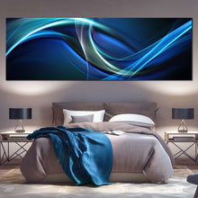 Load image into Gallery viewer, Abstract  Patterns  Canvas  Wall  Art  Green  Elegant  Abstract  1  Piece  Multiple  Canvas  Blue  Elegant  Abstract  Waves  Canvas  Print For Bedroom

