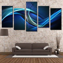 Load image into Gallery viewer, Abstract Patterns Canvas Wall Art Green Elegant Abstract 5 Piece Multiple Canvas Blue Elegant Abstract Waves Canvas Print For Living Room
