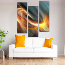 Load image into Gallery viewer, Abstract  Patterns  Canvas  Wall  Art  Yellow  Modern  Elegant  Abstract  Living  Room  3  Piece  Canvas  Grey  Abstract  Shapes  Canvas  Print For Living Room
