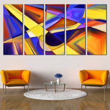 Load image into Gallery viewer, Abstract Shape Canvas Wall Art Beautiful Colorful Abstract Forms Canvas Artwork Contemporary Abstract Patterns  5 Piece Canvas Print In Living room
