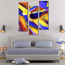 Load image into Gallery viewer, Abstract  Shape  Canvas  Wall  Art  Beautiful  Colorful  Abstract  Forms  Triptych  Canvas  Artwork  Contemporary  Abstract  Patterns  Bedroom  3  Piece  Canvas  Print In Bedroom
