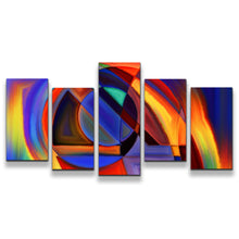 Load image into Gallery viewer, Abstract Shape Canvas Wall Art Contemporary Colorful Abstract Forms Canvas Print Modern Abstract Patterns 5 Piece Canvas
