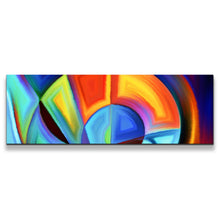 Load image into Gallery viewer, Abstract  Shapes  Canvas  Wall  Art  Contemporary  Blue  Abstract  Pie  Chart  1  Piece  Canvas  Print  Modern  Orange  Curved  Shapes  Canvas  Artwork
