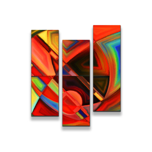 Abstract  Shapes  Canvas  Wall  Art  Modern  Abstract  Multi  Canvas  Colorful  Abstract  Patterns  3  Piece  Canvas  Print