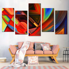 Load image into Gallery viewer, Abstract Shapes Canvas Wall Art Modern Abstract Multi Canvas Colorful Abstract Patterns  5 Piece Canvas Print
