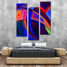 Load image into Gallery viewer, Abstract  Shapes  Canvas  Wall  Art  Orange  Blue  Modern  Abstract  Canvas  Print  Green  Abstract  Patterns  3  Piece  Multiple  Canvas For Bedroom
