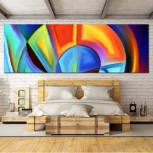 Load image into Gallery viewer, Abstract  Similar  Canvas  Wall  Art  Bedroom  Contemporary  Blue  Abstract  1  Piece  Canvas  Print  Orange  Modern  Shapes  Canvas  Artwork For Bedroom
