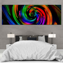 Load image into Gallery viewer, Abstract  Spiral  Canvas  Wall  Art  Colorful  Abstract  Fractal  Pattern  Bedroom  1  Piece  Canvas  Beautiful  Blue  Green  Modern  Abstract  Canvas  Print In Bedroom
