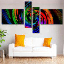 Load image into Gallery viewer, Abstract Spiral Canvas Wall Art Colorful Abstract Fractal Pattern     4 Piece Canvas Canvas Beautiful Blue Green Modern In Living Room
