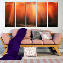 Load image into Gallery viewer, Abstract Underwater Background Sunbeams multi panel canvas For Living room
