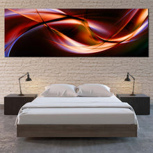 Load image into Gallery viewer, Abstract  Waves  Canvas  Wall  Art  Blue  Abstract  Digital  Illustration  Bedroom  1  Piece  Canvas  Orange  Red  Abstract  Curvy  Waves  Canvas  Print For Bedroom
