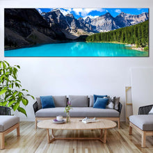 Load image into Gallery viewer, Alberta  Lake  Canvas  Wall  Art  Green  Banff  National  Park  Canvas  Print  Blue  Moraine  Lake  Living  Room  1  Piece  Multi  Canvas For Living Room
