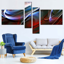 Load image into Gallery viewer, Amazing Abstract Canvas Wall Art Blue Red Modern Abstract   4 Piece Canvas Beautiful Abstract Canvas Print For Living Room
