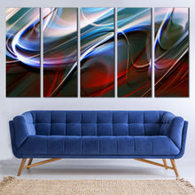 Load image into Gallery viewer, Amazing Abstract Canvas Wall Art Blue Red Modern Abstract  5 Piece Canvas Beautiful Abstract Canvas Print For Living Room
