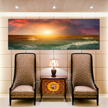 Load image into Gallery viewer, Amazing  Seascape  scene  in  the  Indian  Ocean  Panoramic  wall  art  Beautiful  Beach  Ocean  Sunset  Large  canvas  print In Living Room
