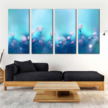 Load image into Gallery viewer, Artistic Flowers Canvas WallArt Pink Flowers Digital Painting Canvas White Flowers Primroses 4 Piece Canvas Print For Living room
