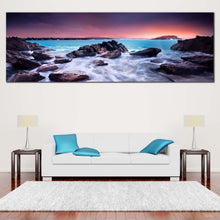 Load image into Gallery viewer, Australian  Ocean  Canvas  Print  Blue  Australian  Beach  1  Piece  Canvas  Wall  Art  Brown  Ocean  Rocks  Living  Room  Canvas  Set In Living Room
